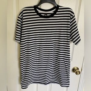 Ascolour Men’s White & Black Stripe Staple T-Shirt Size M Medium